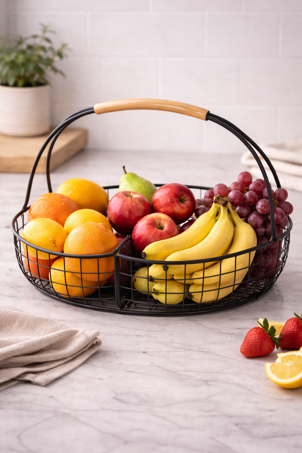 3-Compartment Fruit Basket
